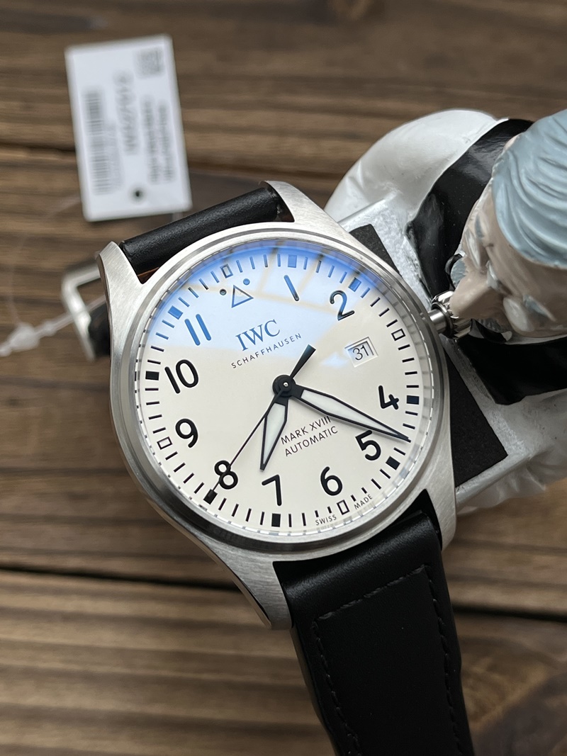 V7공장 IWC 마크18 화이트 다이얼 가죽밴드(시계)